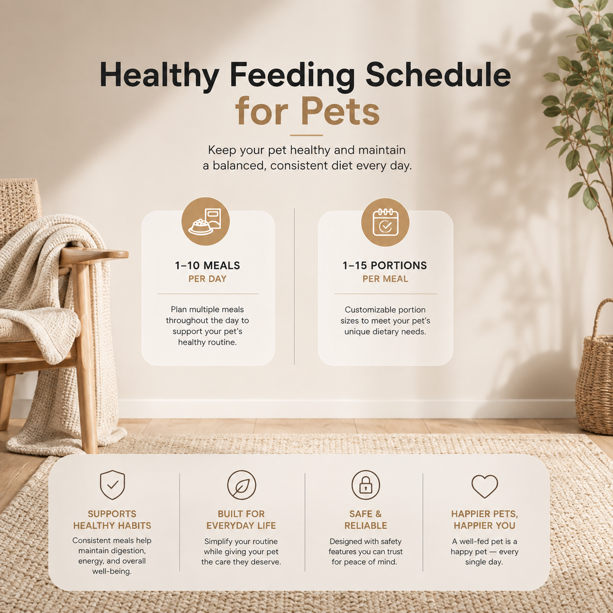 Automatic Cat/Dog Feeder Smart Pet Feeder Cat Food Dispenser with App Remote Control