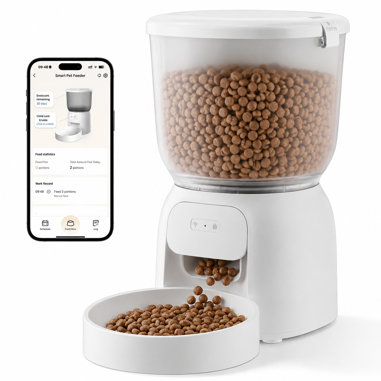 Automatic Cat/Dog Feeder Smart Pet Feeder Cat Food Dispenser with App Remote Control