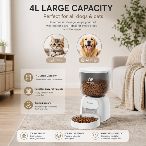 Automatic Cat/Dog Feeder Smart Pet Feeder Cat Food Dispenser with App Remote Control